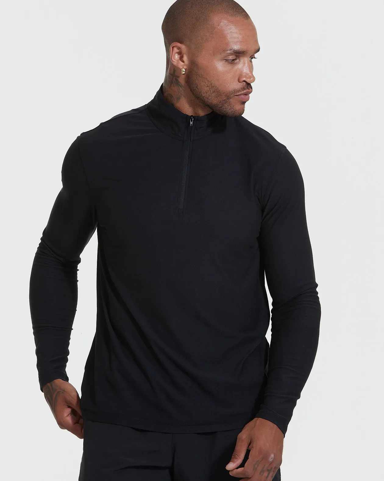 Black & Light Heather Gray Active Quarter Zip 2-Pack