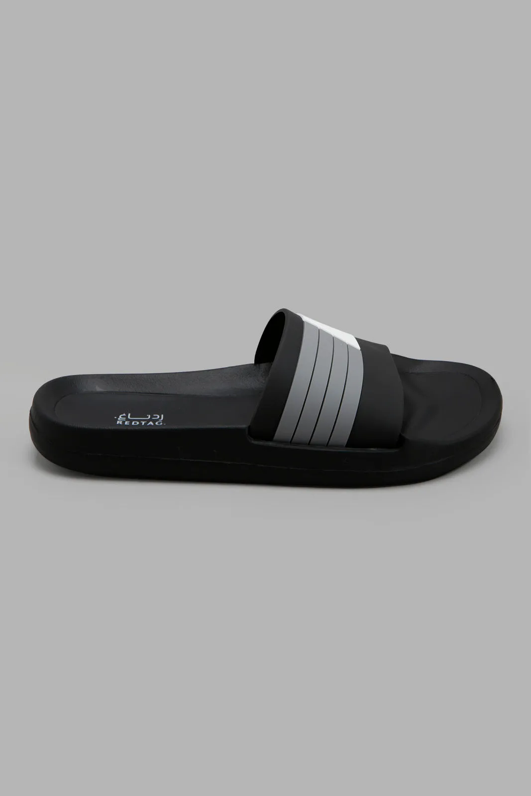 Black Stripe Slide For Men