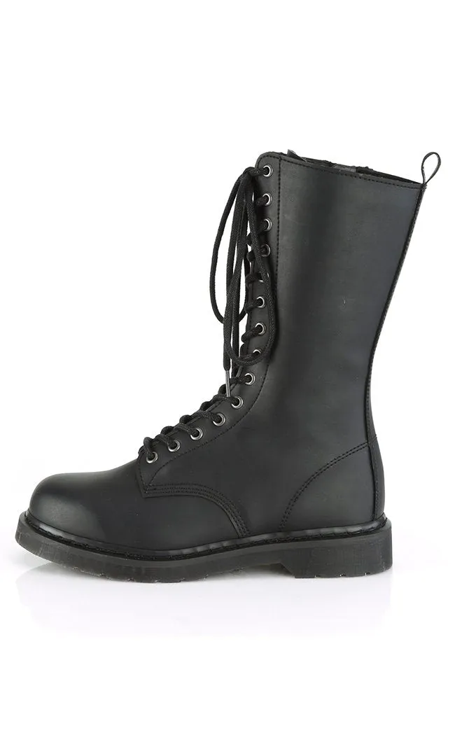 BOLT-300 Black Lace Up Mid Calf Boots