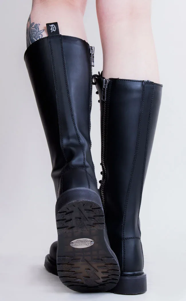 BOLT-400 Black Knee High Boots