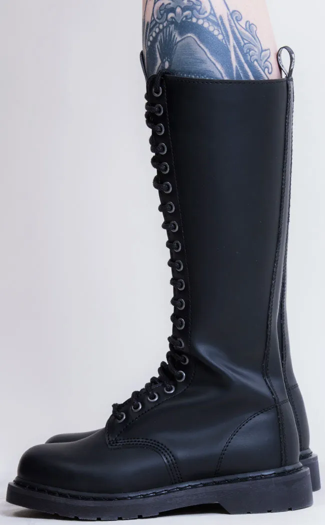 BOLT-400 Black Knee High Boots