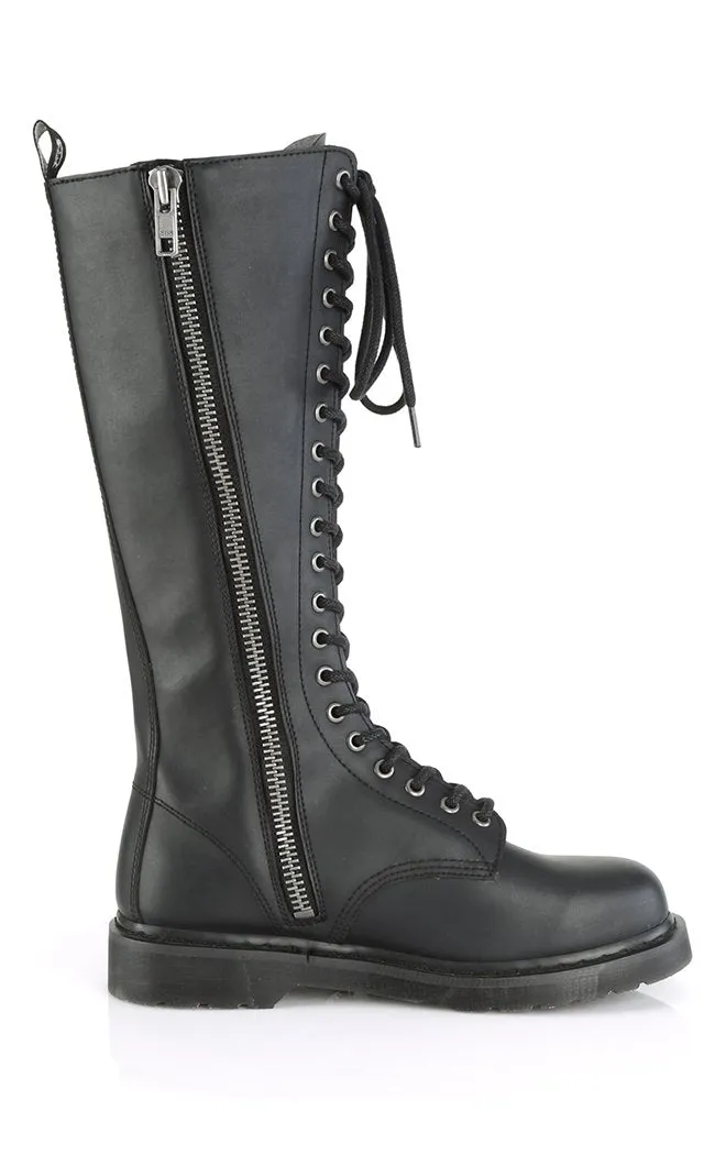 BOLT-400 Black Knee High Boots