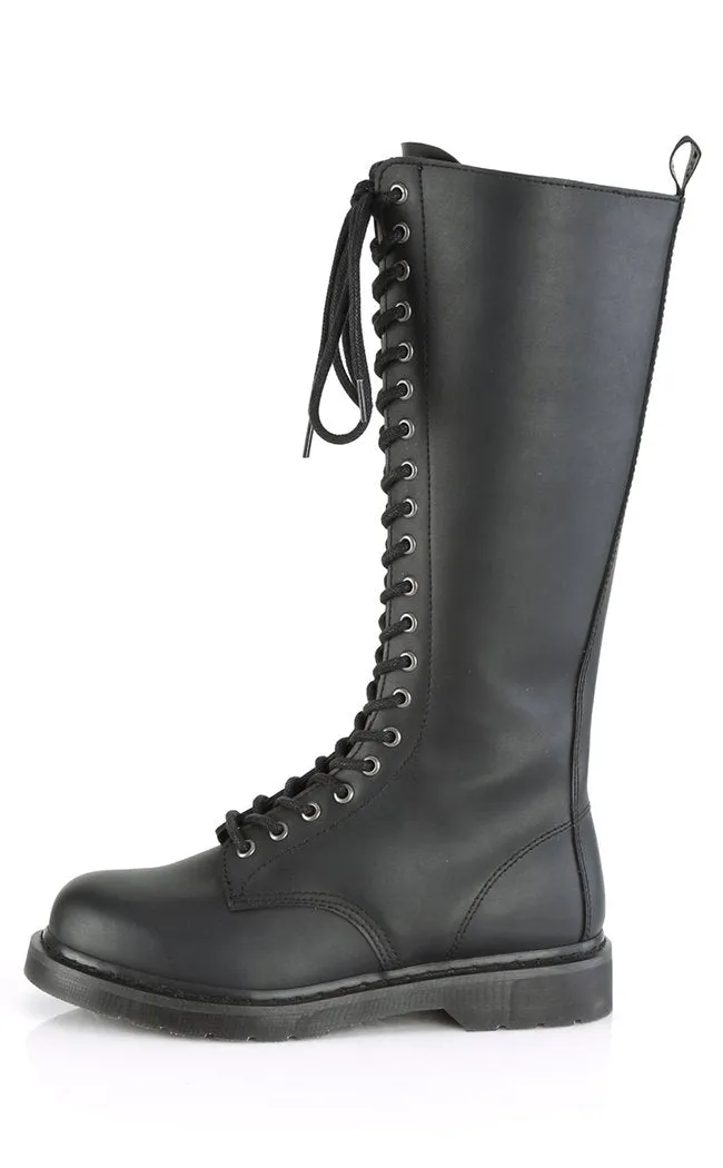 BOLT-400 Black Knee High Boots