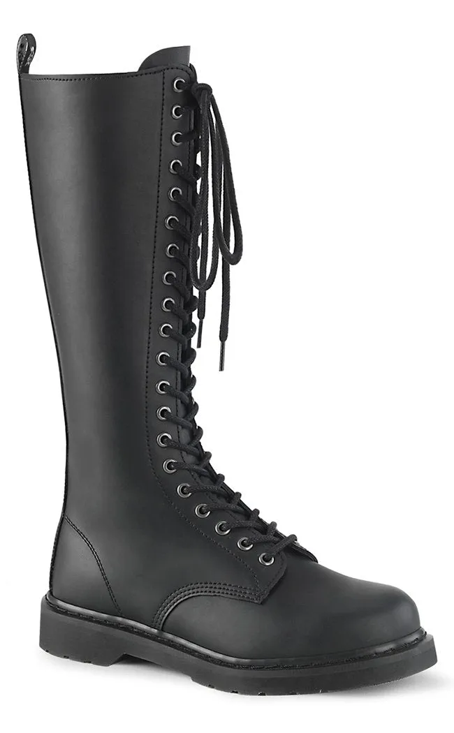 BOLT-400 Black Knee High Boots