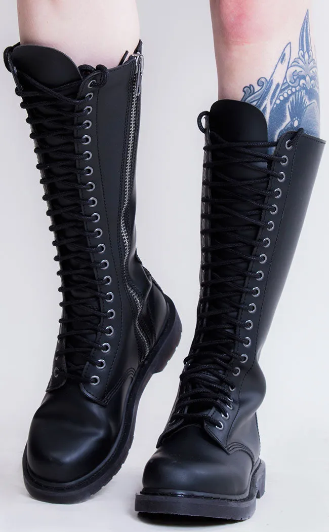 BOLT-400 Black Knee High Boots