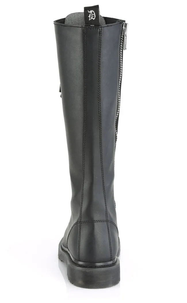 BOLT-400 Black Knee High Boots