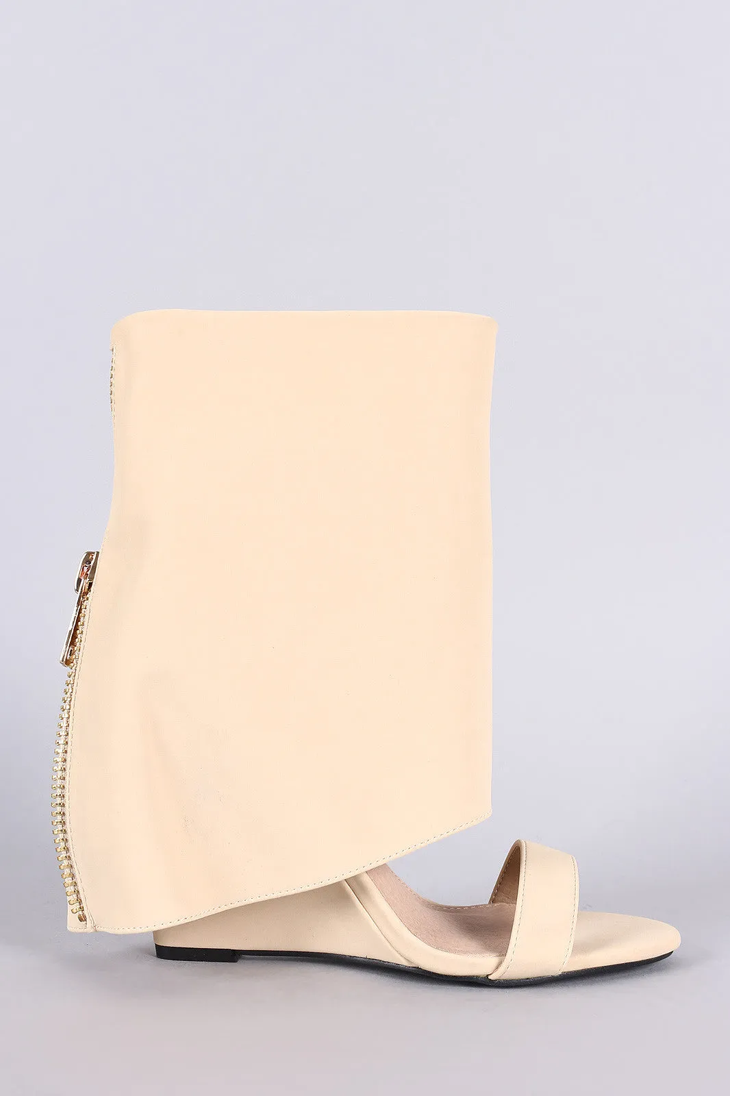 Boot Shaft Open Toe Wedge Heels