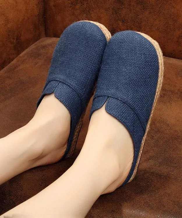 Boutique Flat Shoes For Women Red Cotton Linen Fabric Slippers Shoes