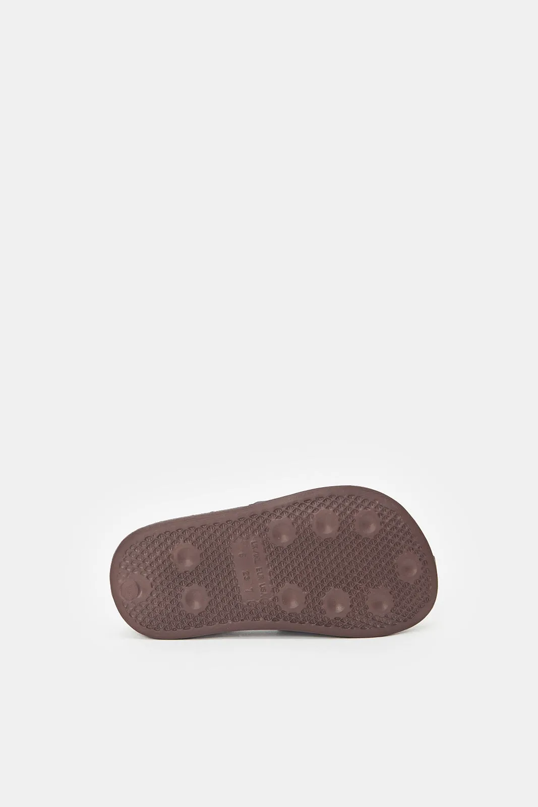 Boys Black Printed Backstrap Slide