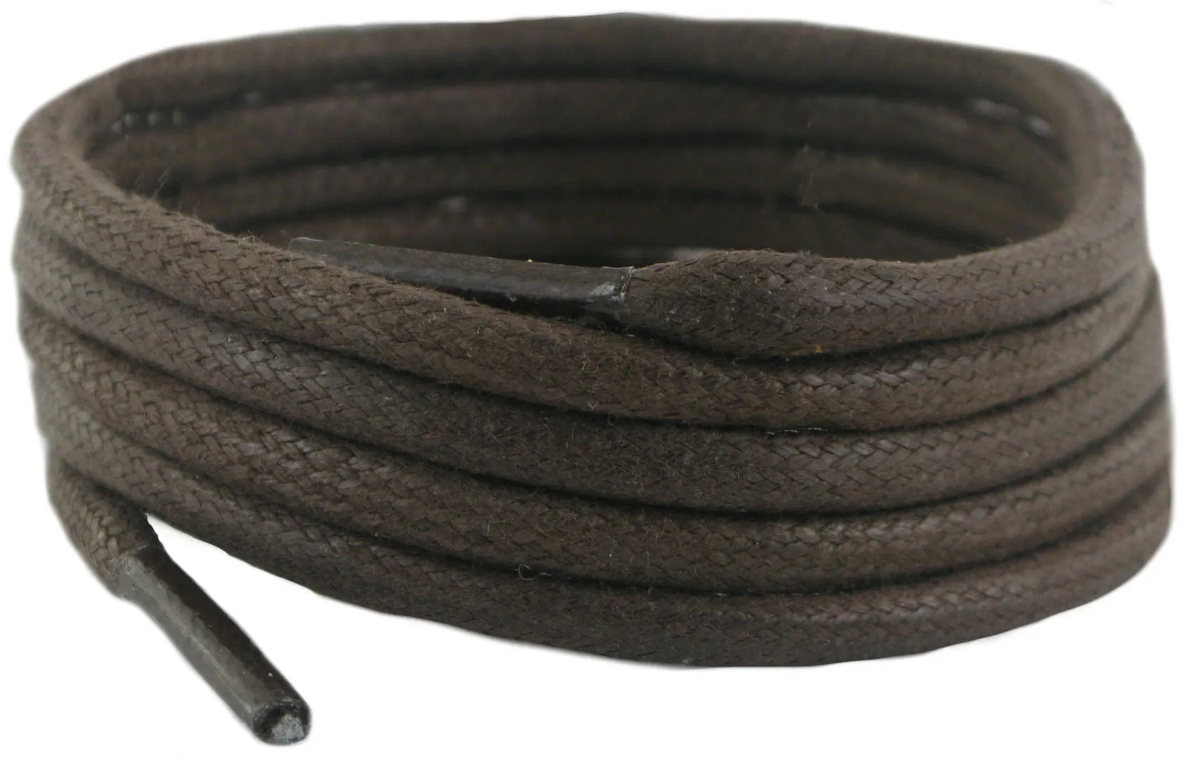 Brown Shoelaces boot laces waxed cotton 200 cm long 5 mm round