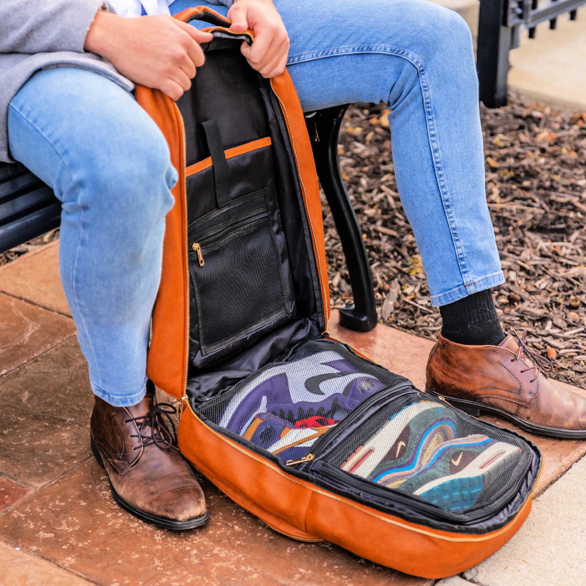 Brown Tumbled Leather Daily Commuter Bag