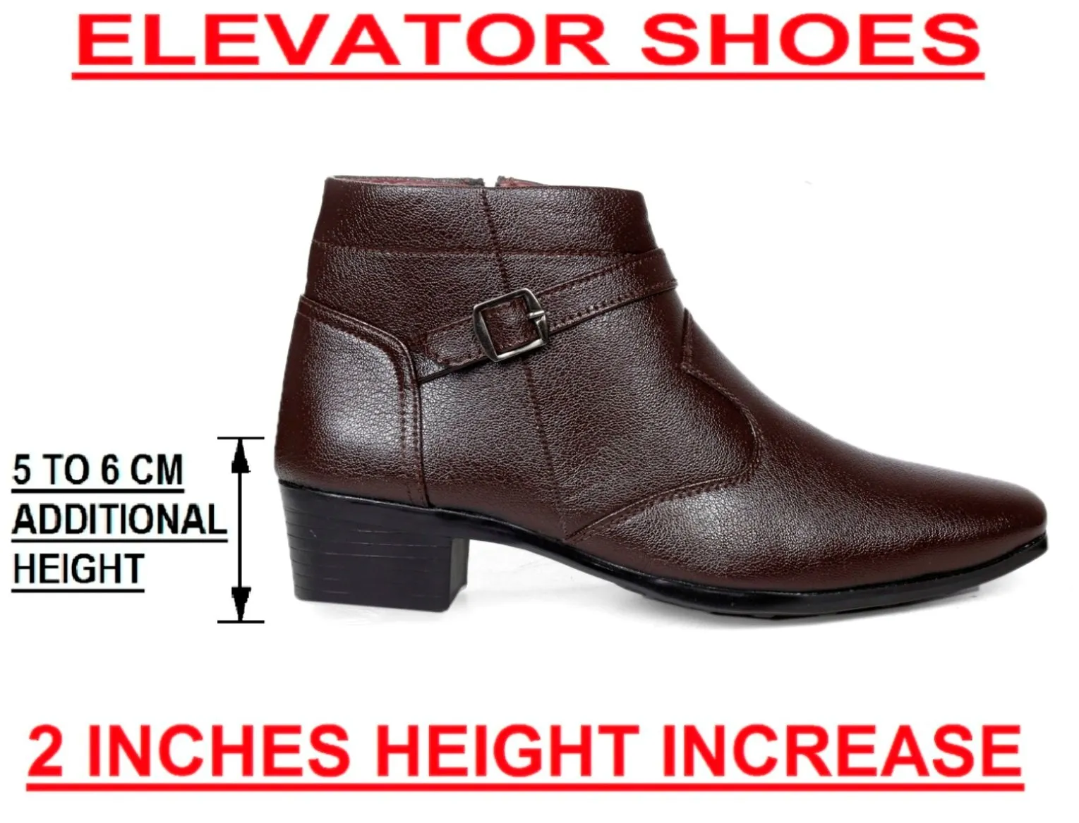 BXXY Men's New Height Increasing Strap and Buckle Boots