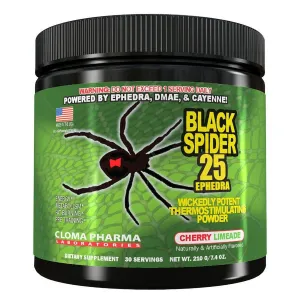 Cloma Pharma Black Spider 25mg Ephedra 30 Servings Cherry Limeade