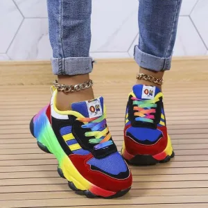 Colorful Rainbow Hip Hop Casual Shoes for Street Style Vibes