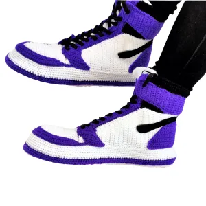 Court Purple Custom Sneakers Slippers