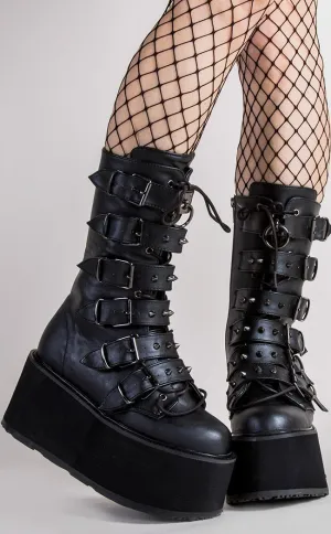 DAMNED-225 Black Vegan Leather Boots (AU Stock)