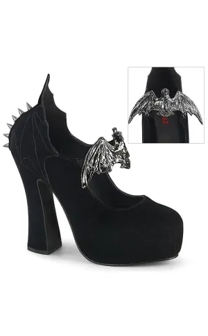 DEMON-18 Black Velvet Mary Jane Heels