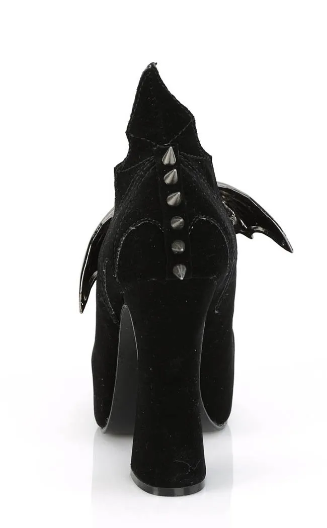 DEMON-18 Black Velvet Mary Jane Heels