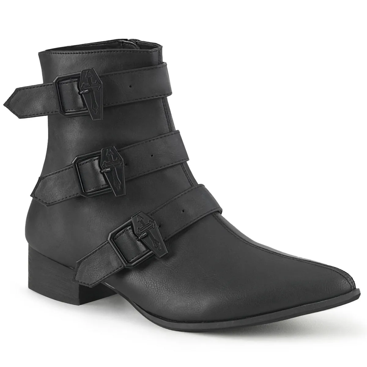 Demonia WARLOCK-50-C | Black Vegan Leather Unisex Boots