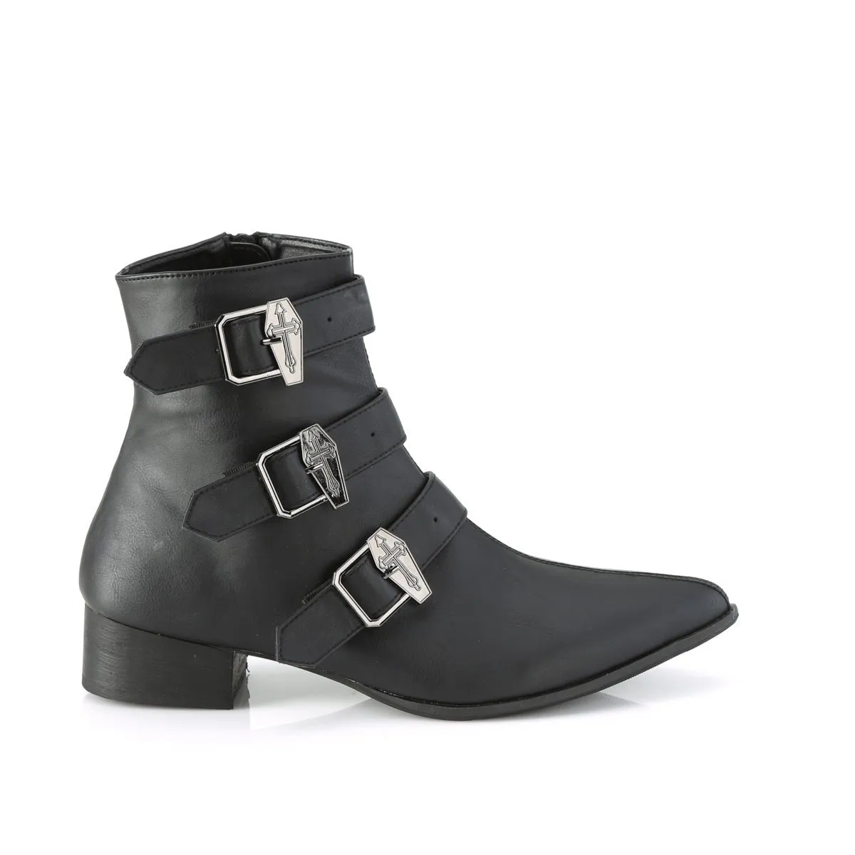 Demonia WARLOCK-50-C | Black Vegan Leather Unisex Boots