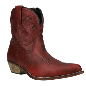 Dingo® Ladies Adobe Rose Red Western Zip Up Booties DI695