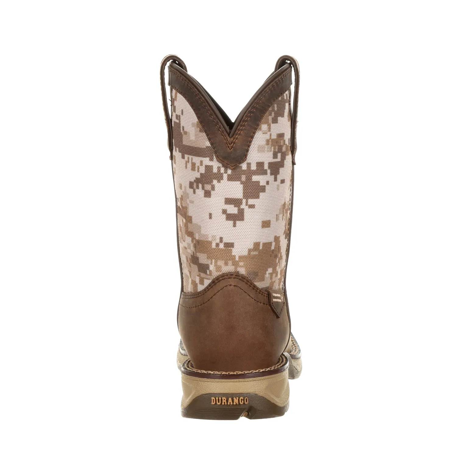 Durango Kids Unisex Lil Rebel Western Dusty Brown/Camo Leather Cowboy Boots