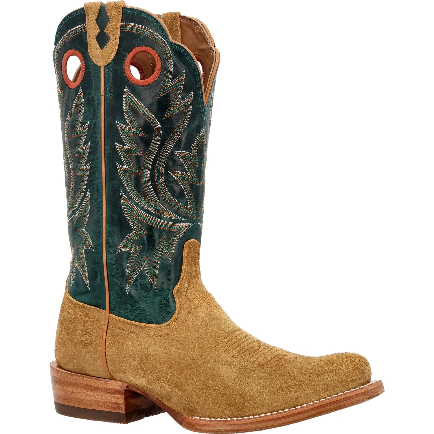 Durango Mens PRCA Western Goldenrod/Deep Teal Leather Cowboy Boots