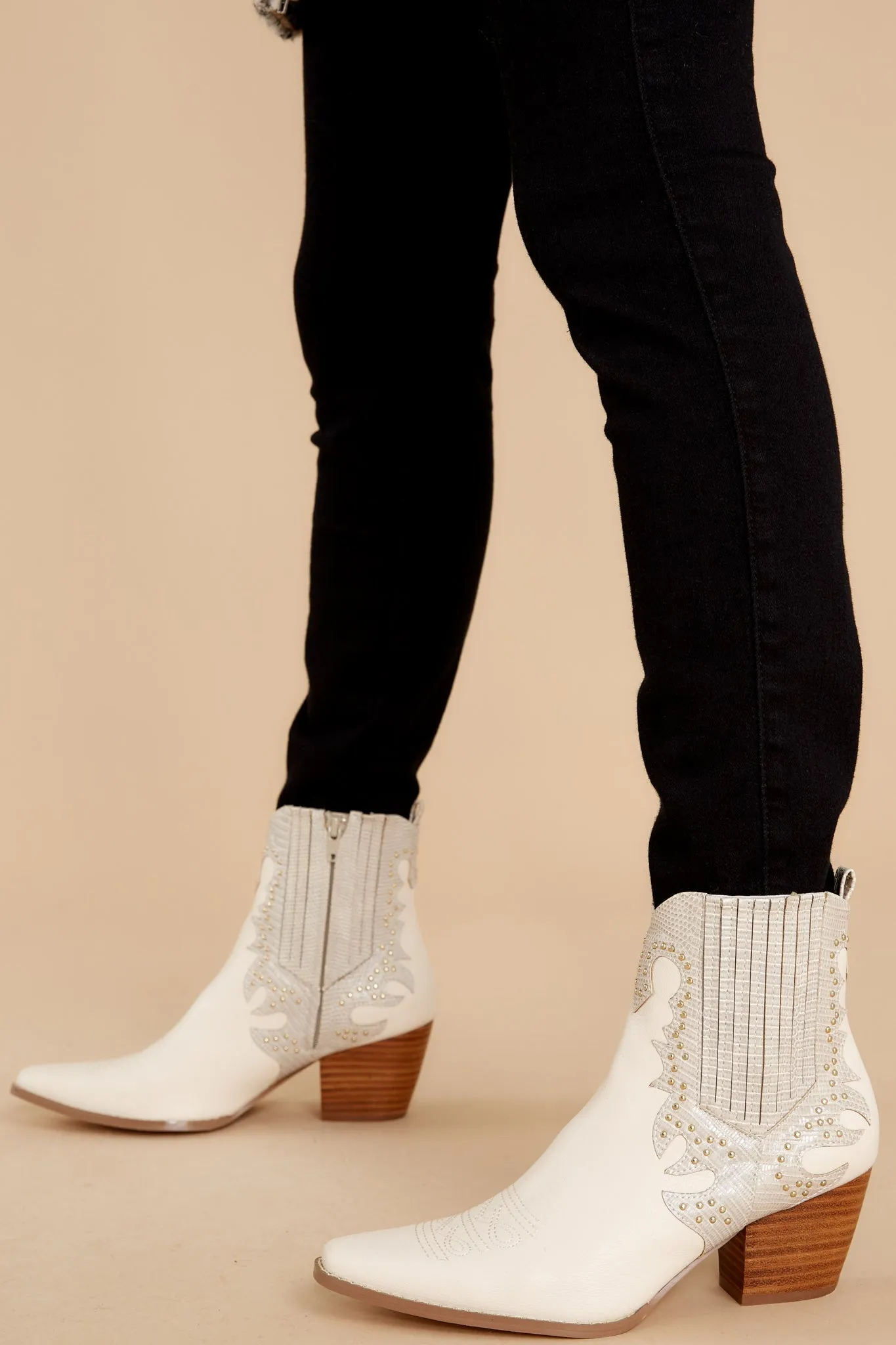 Eliza Off-White Western Boot