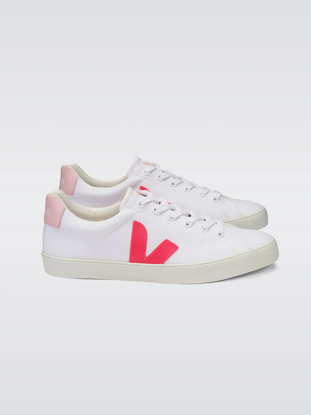 Esplar-se Canvas Low Top Sneaker - White-Rose-Fluo-Petale