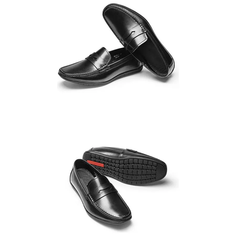 Exotic Square Toe Leather Slip-on Loafers