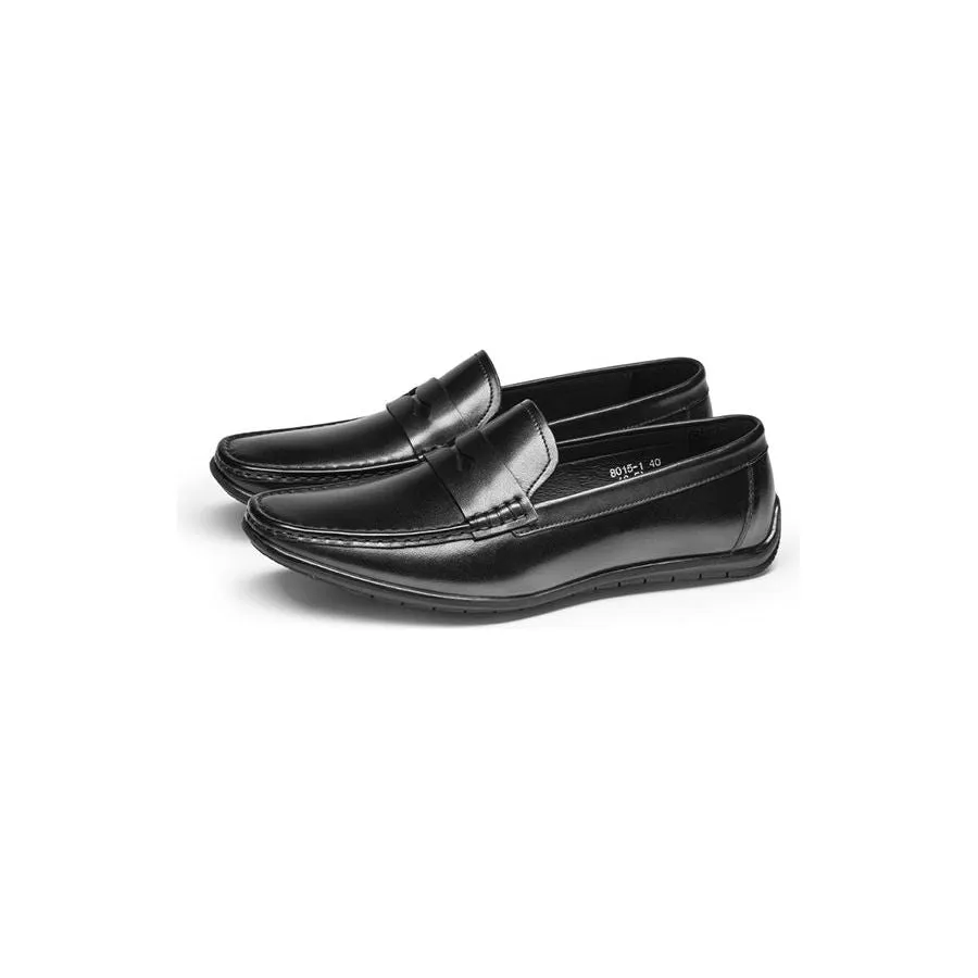 Exotic Square Toe Leather Slip-on Loafers