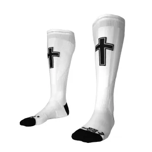 Faith Cross White Compression Socks (20-30mmHg)