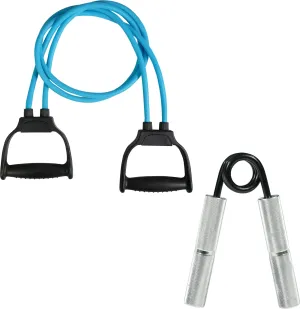 Fitness Combo Pack of Double Toning Tube & Metal Hand Gripper for Workout