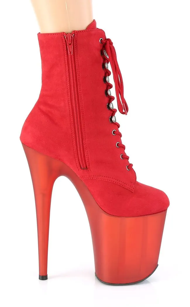 FLAMINGO-1020FST Red Suede Ankle Boots