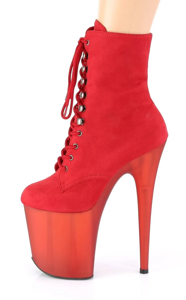 FLAMINGO-1020FST Red Suede Ankle Boots