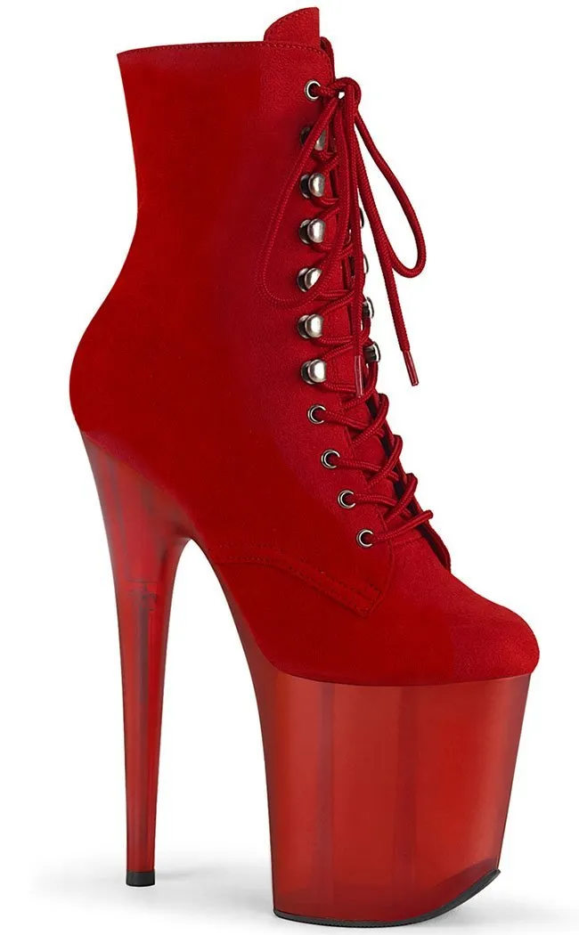 FLAMINGO-1020FST Red Suede Ankle Boots