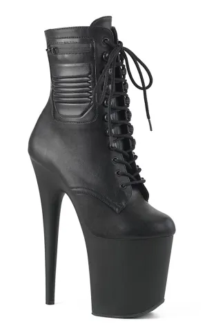 FLAMINGO-1020PK Black Vegan Leather Ankle Boots