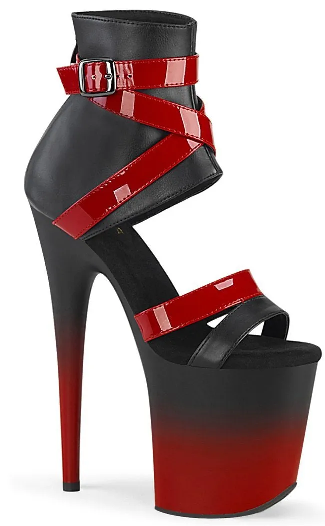 FLAMINGO-800-15 Black Red Ombre Platform Heels