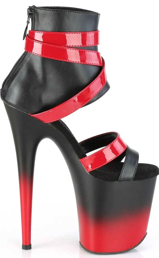 FLAMINGO-800-15 Black Red Ombre Platform Heels