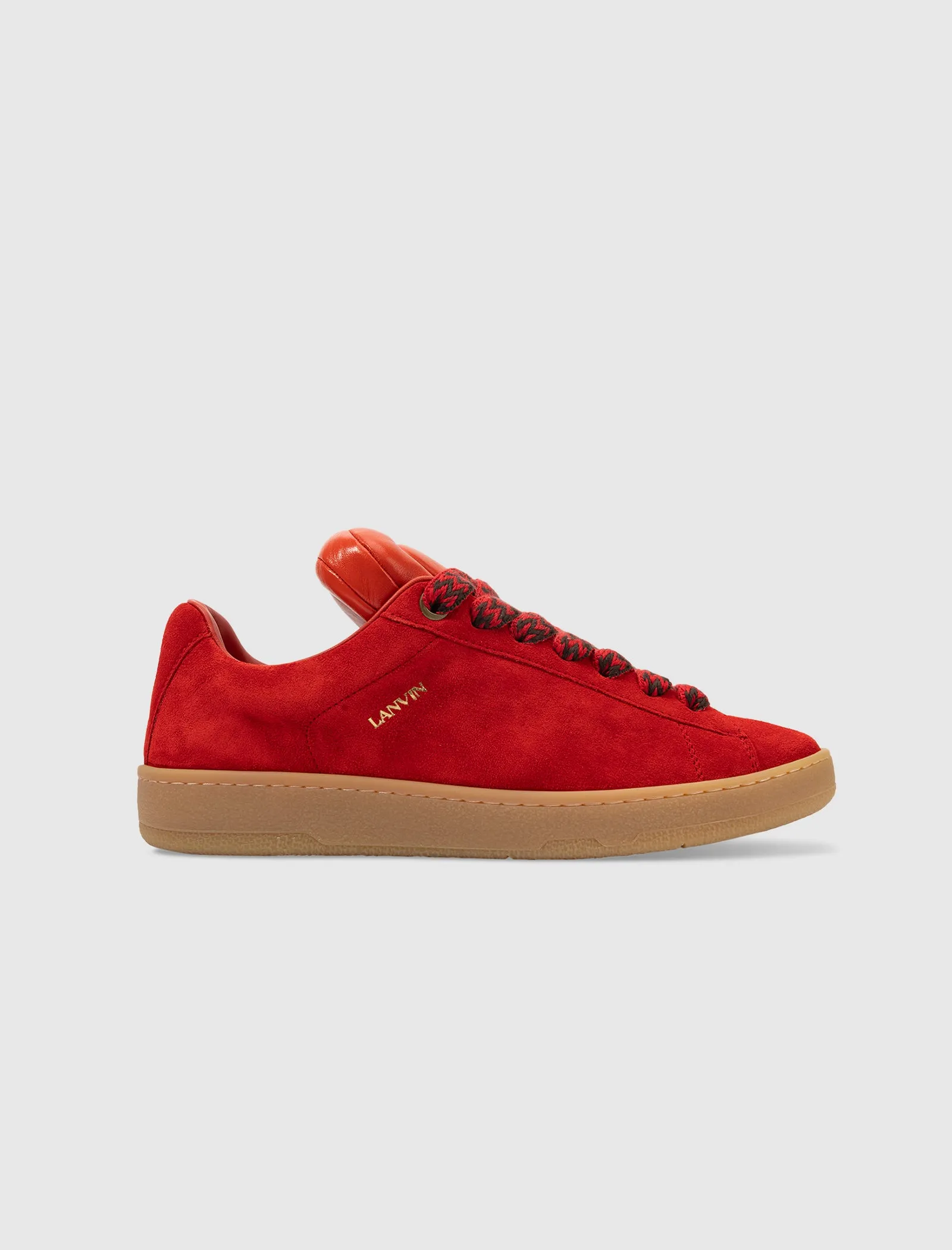 FUTURE X HYPER CURB SNEAKERS IN LEATHER AND SUEDE (RED/ORANGE)