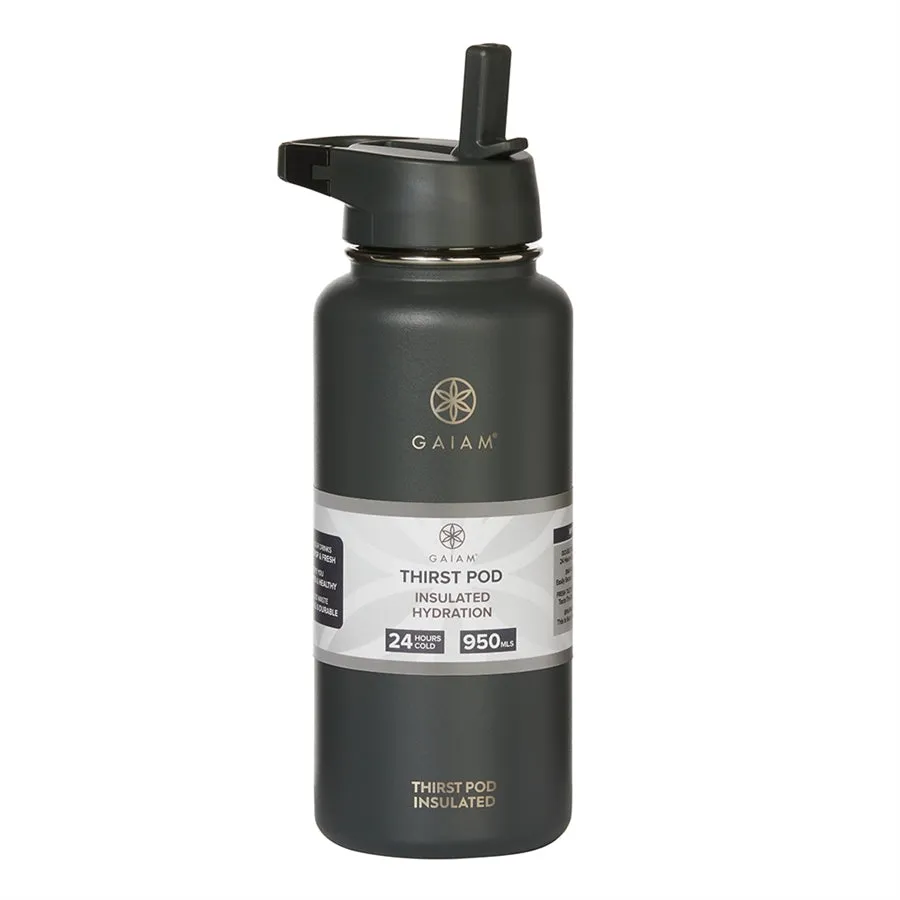 Gaiam Thirst Pod 950ml Insulated Waterbottle Black