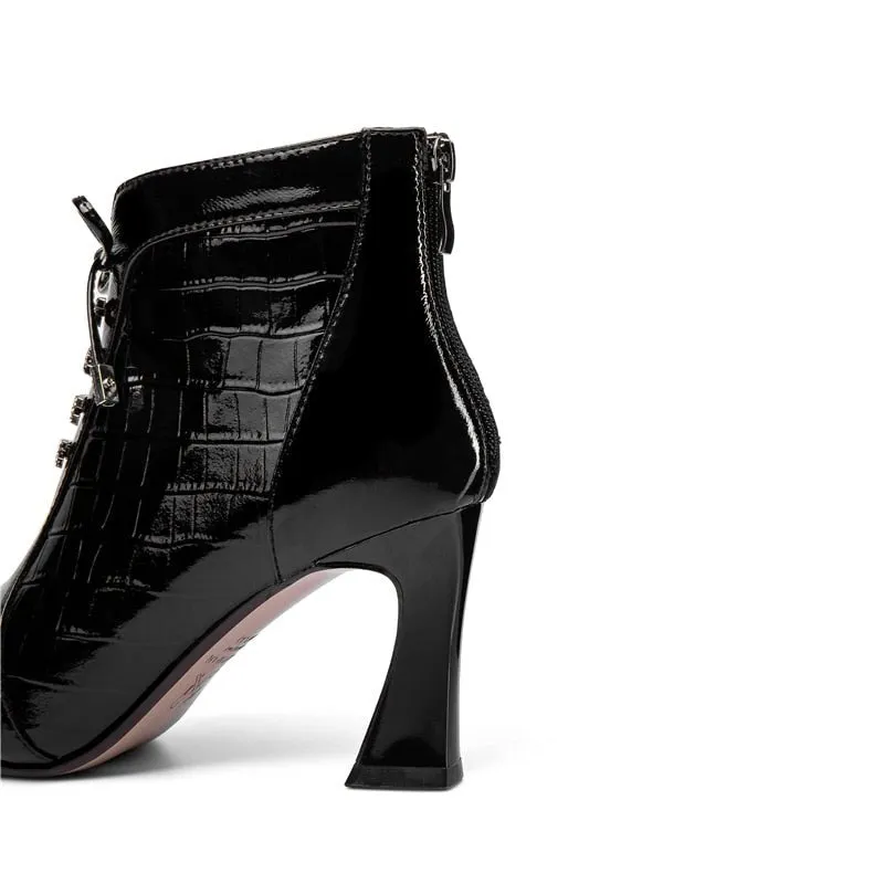 GatorLuxe Zipper Closed Exotic Ankle Boots