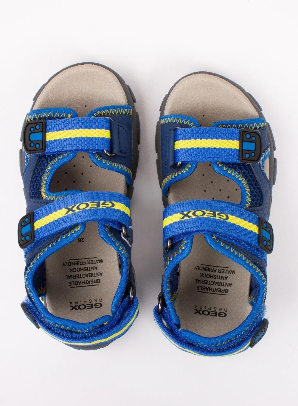 Geox Strada Boy Sandals in Blue/Yellow