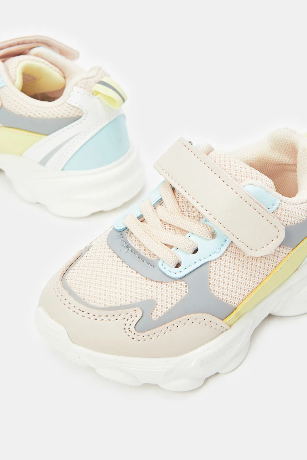 Girls Pink Colour Block Trainer