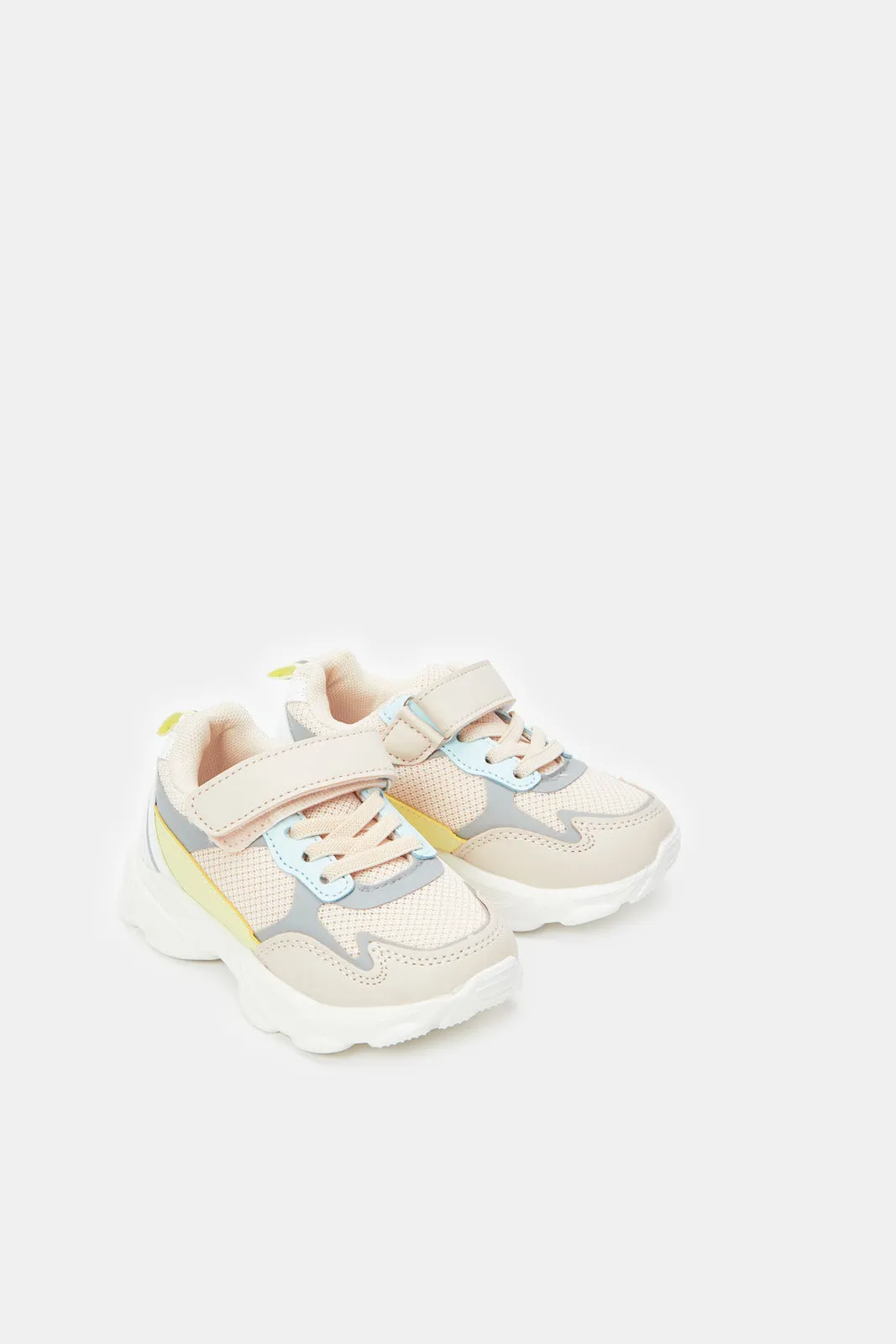 Girls Pink Colour Block Trainer