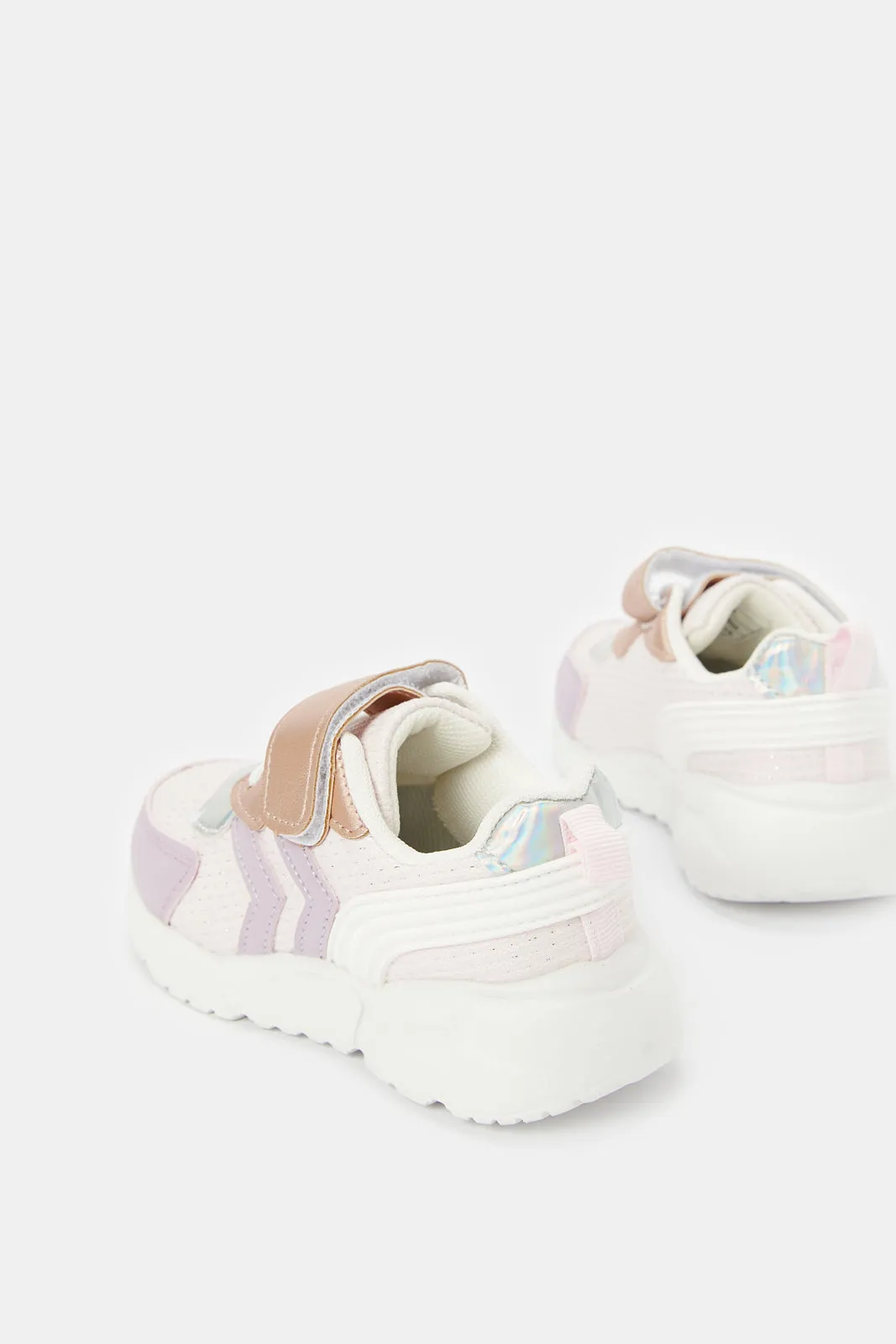 Girls White And Lilac Chunky Sneaker