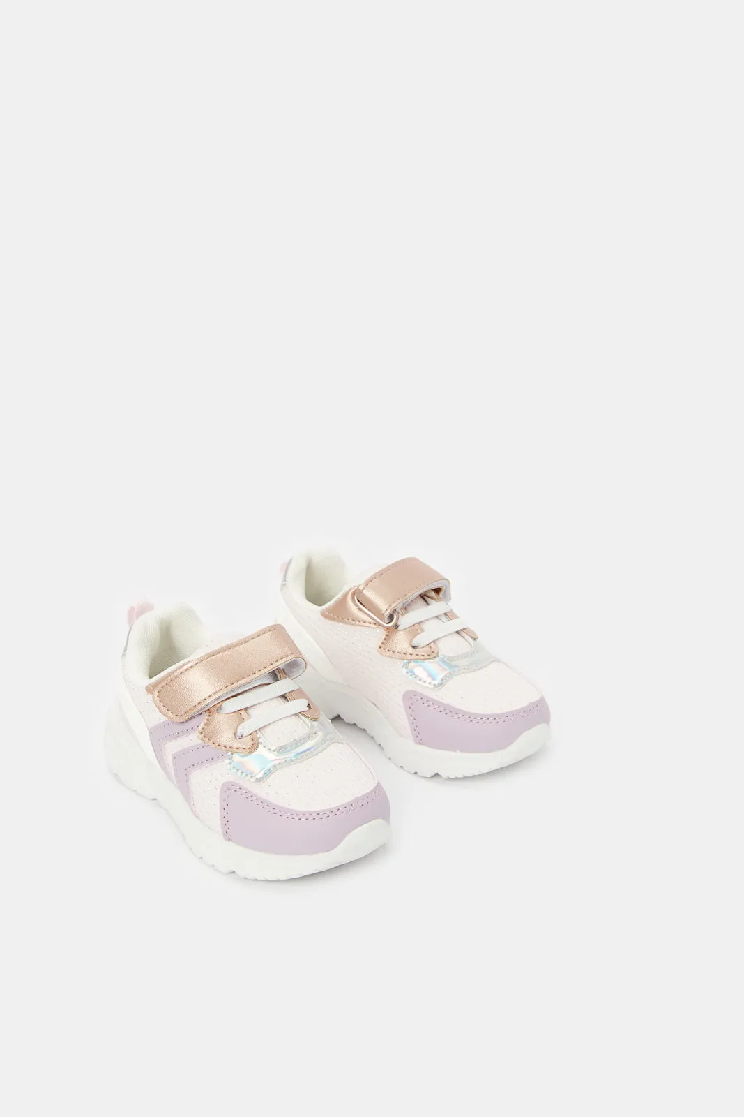 Girls White And Lilac Chunky Sneaker