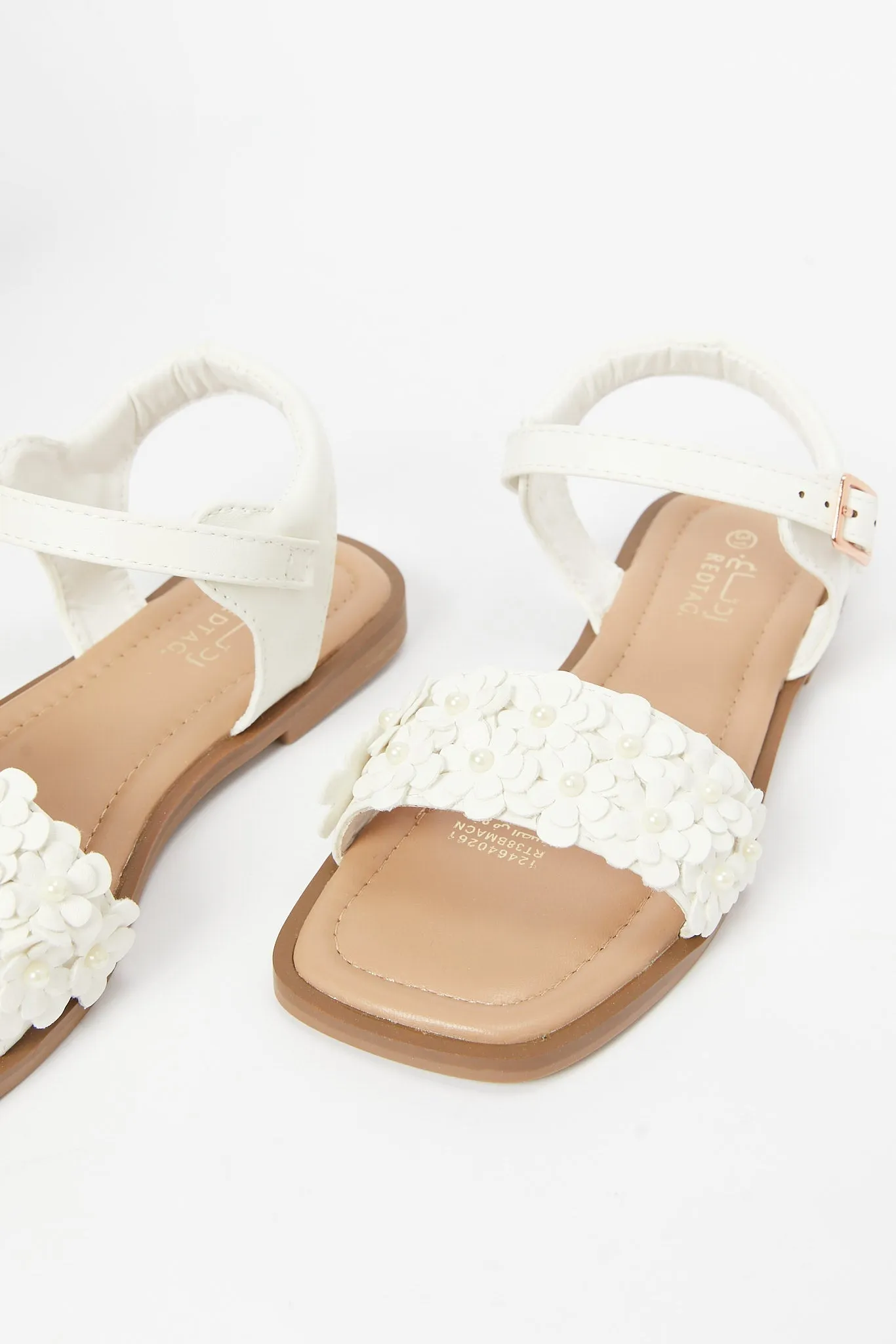 Girls White Floral Sandal