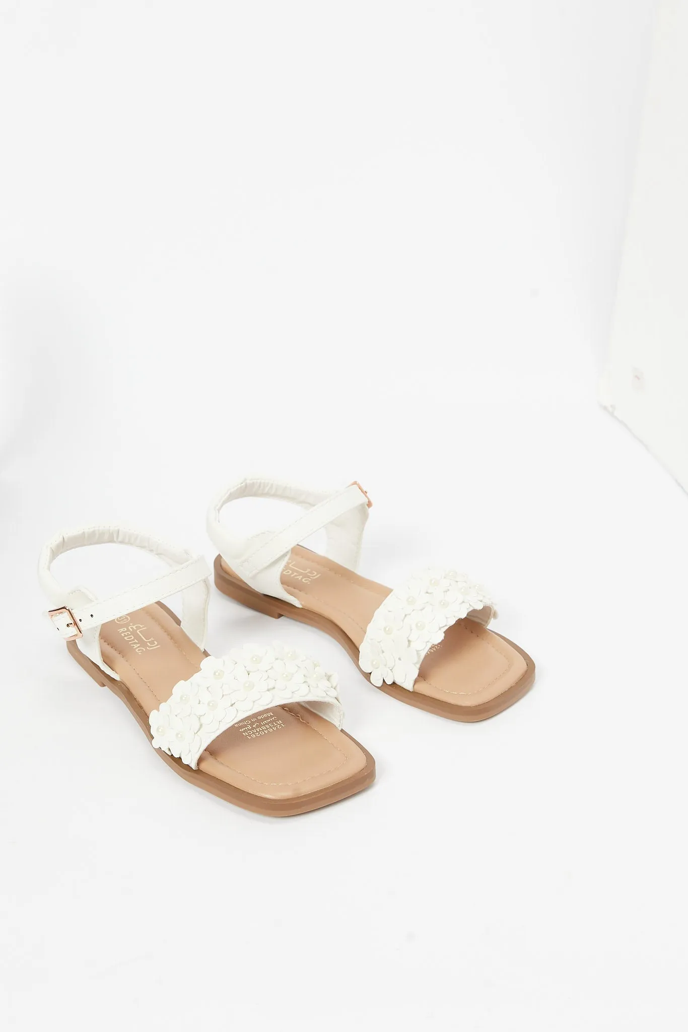 Girls White Floral Sandal