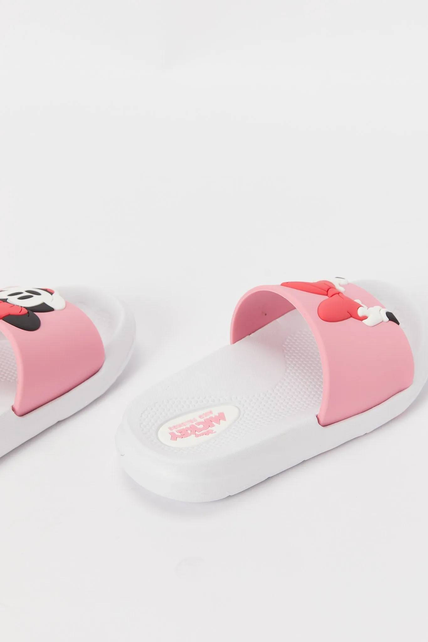 Girls White Minnie Mouse Slide